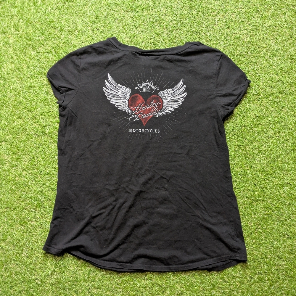 Harley-Davidson Black Graphic Women's Top